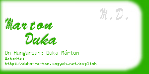 marton duka business card