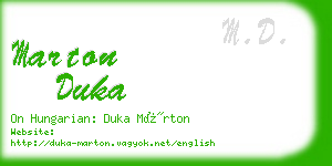 marton duka business card